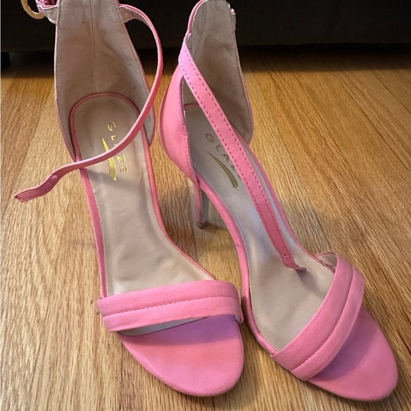 None Shoes - Chic Pink Ankle-Strap Stiletto Sandals